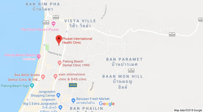 Google Maps of Phuket International Health Clinic
